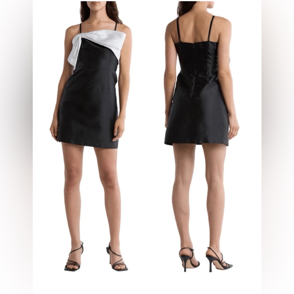 NWT Nordstrom Hutch Size 10 Serena A Line Bow:Black/White Dress